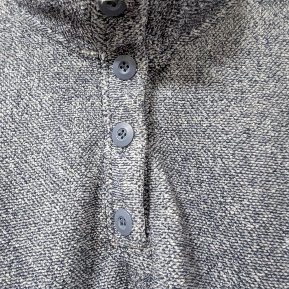 Eddie Bauer Blue Partial Button Up Pullover Soft … - image 5